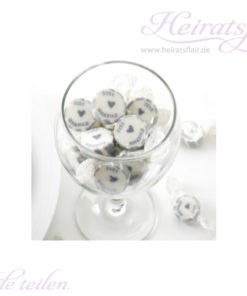 Hochzeitsbonbons Just Married Silber