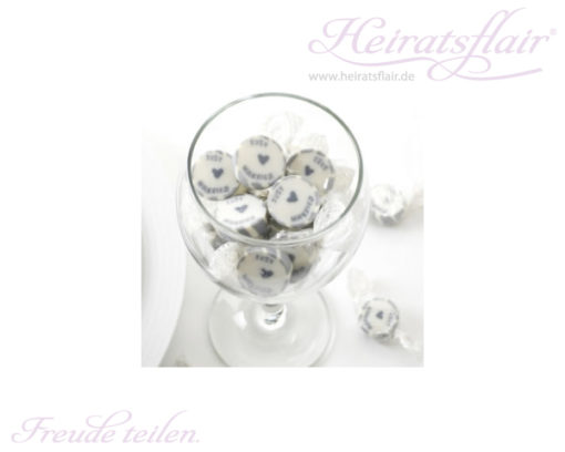 Hochzeitsbonbons Just Married Silber