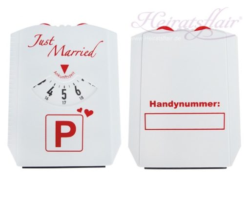 Parkscheibe Just married