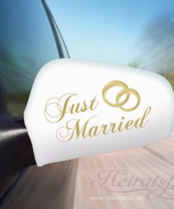 Autospiegelflagge Just Married