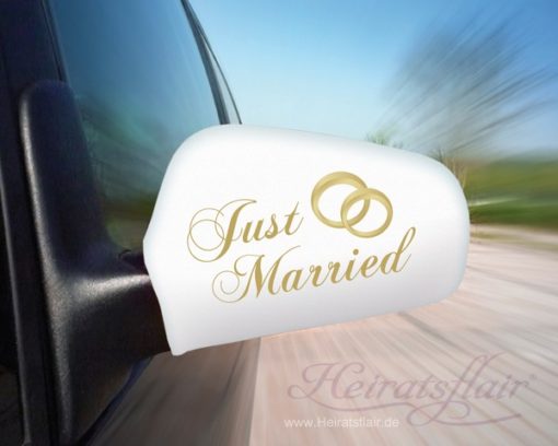 Autospiegelflagge Just Married